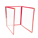 Risch Triple Pocket Vinyl Menu Cover, 8 1/2"W x 14"H, Red Leatherette (TET 8.5X14) thumbnail 3