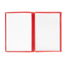 Risch Triple Pocket Vinyl Menu Cover, 8 1/2"W x 14"H, Red Leatherette (TET 8.5X14) thumbnail 4