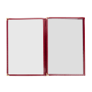 Risch Triple Pocket Vinyl Menu Cover, 8 1/2"W x 14"H, Maroon Leatherette (TET 8.5X14) thumbnail 2