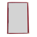 Risch Triple Pocket Vinyl Menu Cover, 8 1/2"W x 14"H, Maroon Leatherette (TET 8.5X14) thumbnail 3