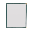 Risch Triple Pocket Vinyl Menu Cover, 8 1/2"W x 11"H, Green Leatherette (TETB 8.5X11) thumbnail 2