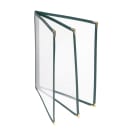 Risch Triple Pocket Vinyl Menu Cover, 8 1/2"W x 11"H, Green Leatherette (TETB 8.5X11) thumbnail 3