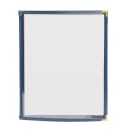 Risch Triple Pocket Vinyl Menu Cover, 8 1/2"W x 11"H, Blue Leatherette (TETB 8.5X11) thumbnail 2