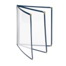 Risch Triple Pocket Vinyl Menu Cover, 8 1/2"W x 11"H, Blue Leatherette (TETB 8.5X11) thumbnail 3