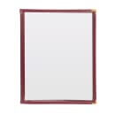 Risch Triple Pocket Vinyl Menu Cover, 8 1/2"W x 11"H, Maroon Leatherette (TETB 8.5X11) thumbnail 2