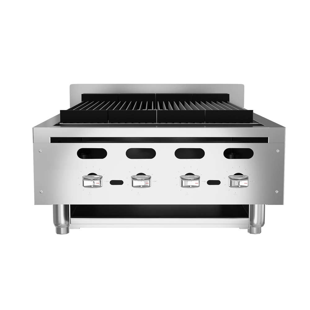 Wolf ACB25 25 1/8" Gas Charbroiler w/ (4) Burners & Cast Iron Grates - Manual, Natural Gas
