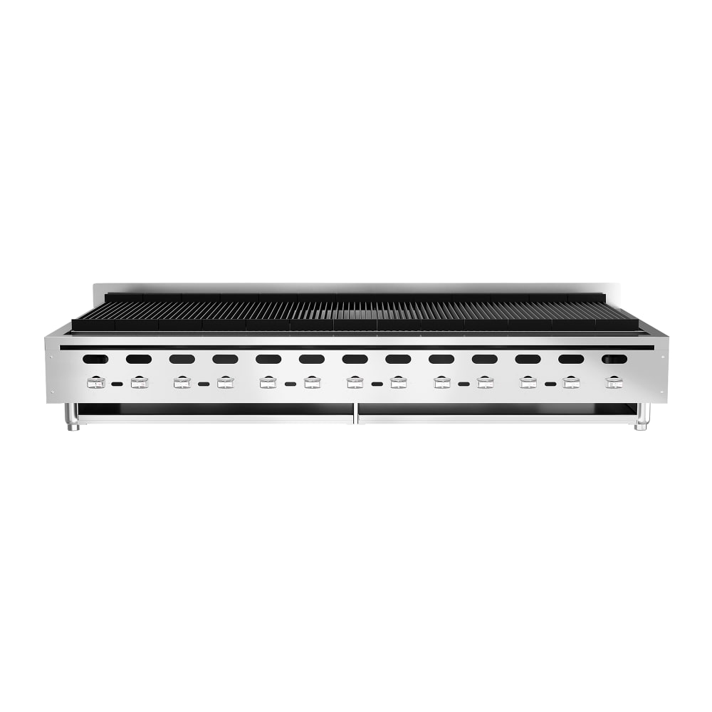 Wolf ACB72 72 1/8" Gas Charbroiler w/ (13) Burners & Cast Iron Grates - Manual, Natural Gas