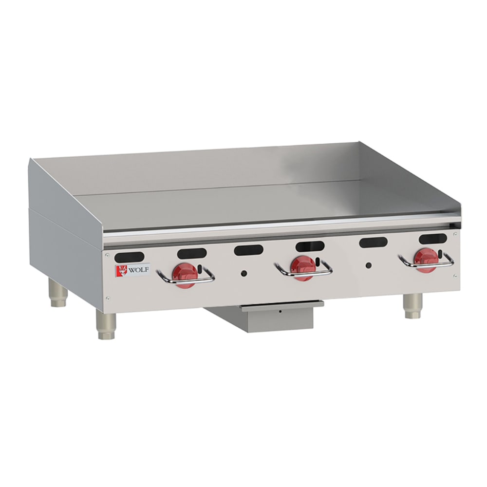 Wolf AGM36 36" Gas Griddle w/ Manual Controls - 1" Steel Plate, Liquid Propane