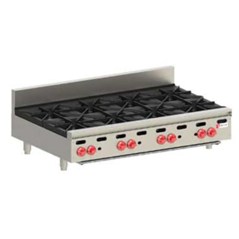 Wolf AHP848 48" Gas Hotplate w/ (8) Burners & Manual Controls, Natural Gas