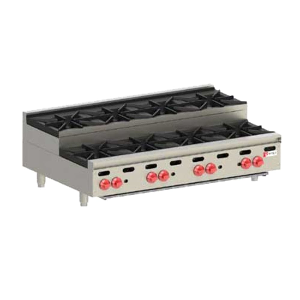 Wolf AHP848U 48" Gas Hotplate w/ (8) Burners & Manual Controls, Natural Gas