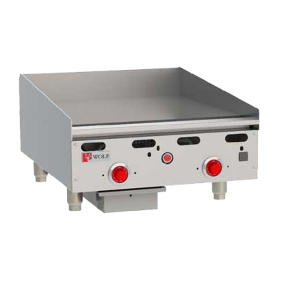 Wolf ASA24-30 24" Gas Griddle w/ Thermostatic Controls - 1" Steel Plate, Natural Gas