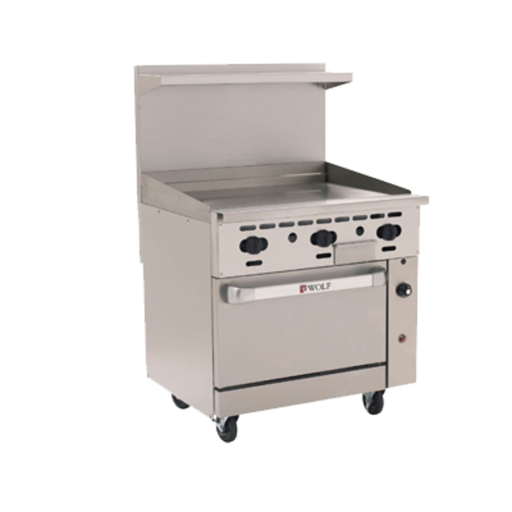 Wolf C36S-36G 36" Gas Range w/ Full Griddle & Standard Oven, Natural Gas