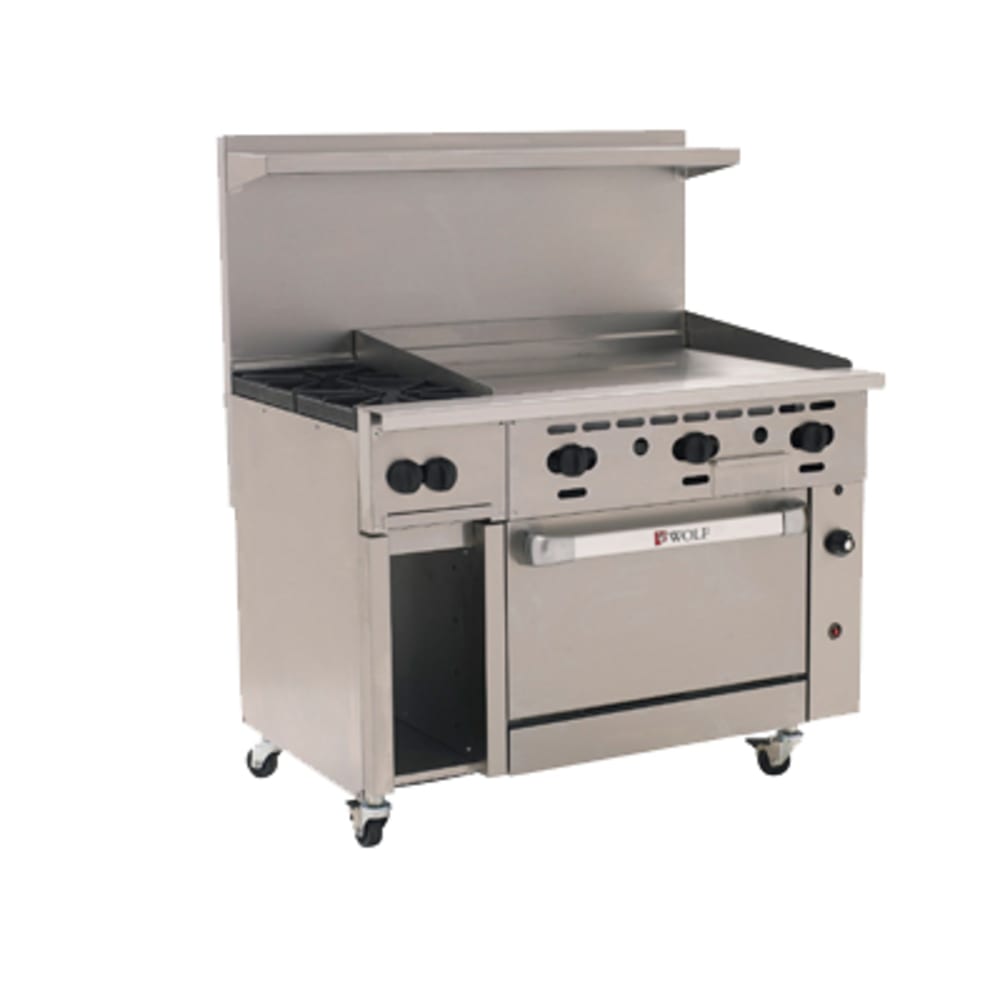 Wolf C48S-2B36G 48" 2 Burner Gas Range w/ Griddle & Standard Oven, Natural Gas