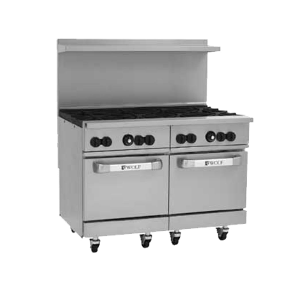 Wolf C48SS-8B 48" 8 Burner Gas Range w/ (2) Standard Ovens, Liquid Propane