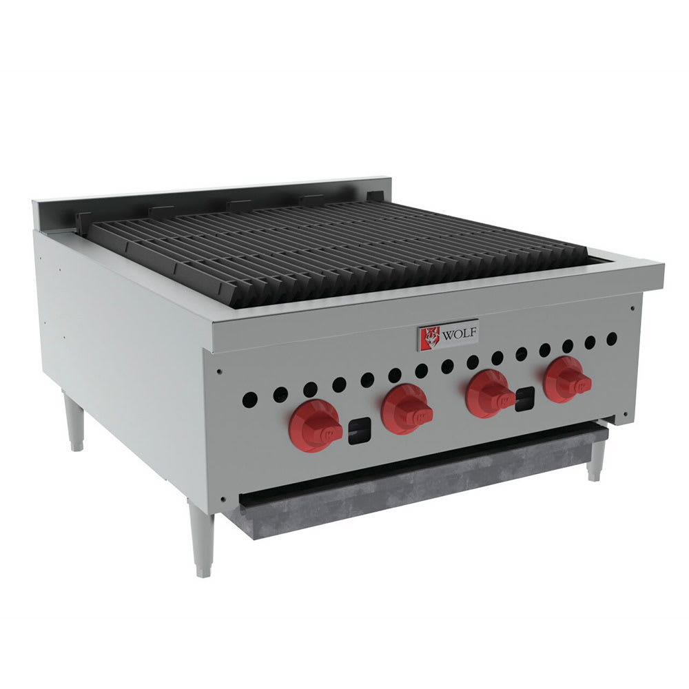 Wolf SCB25 25" Gas Charbroiler w/ (4) Burners & Cast Iron Grates, Liquid Propane
