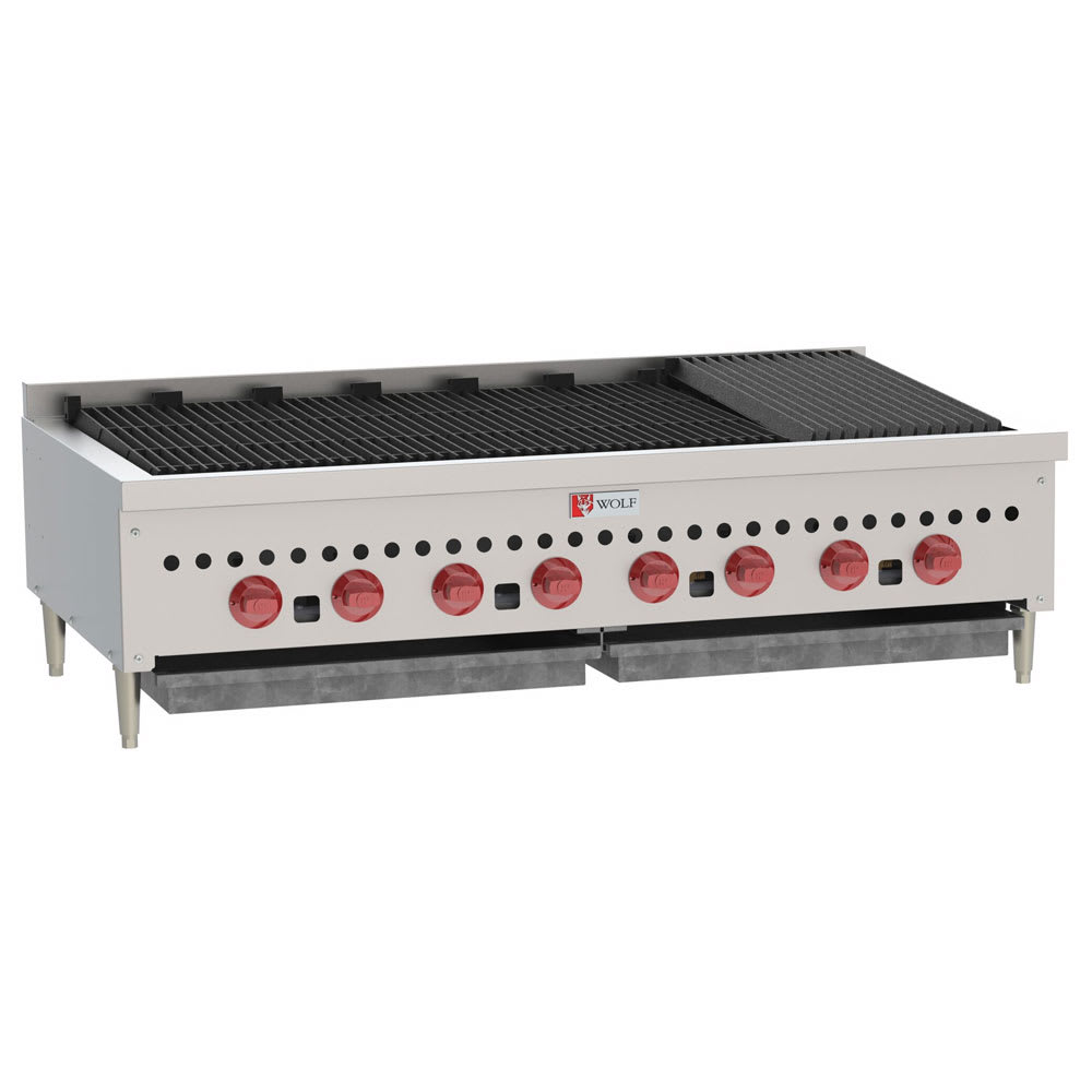 Wolf SCB47 47" Gas Charbroiler w/ (8) Burners & Cast Iron Grates, Liquid Propane
