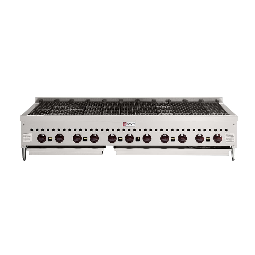 Wolf SCB60 60" Gas Charbroiler w/ Cast Iron Grates - Manual, Liquid Propane