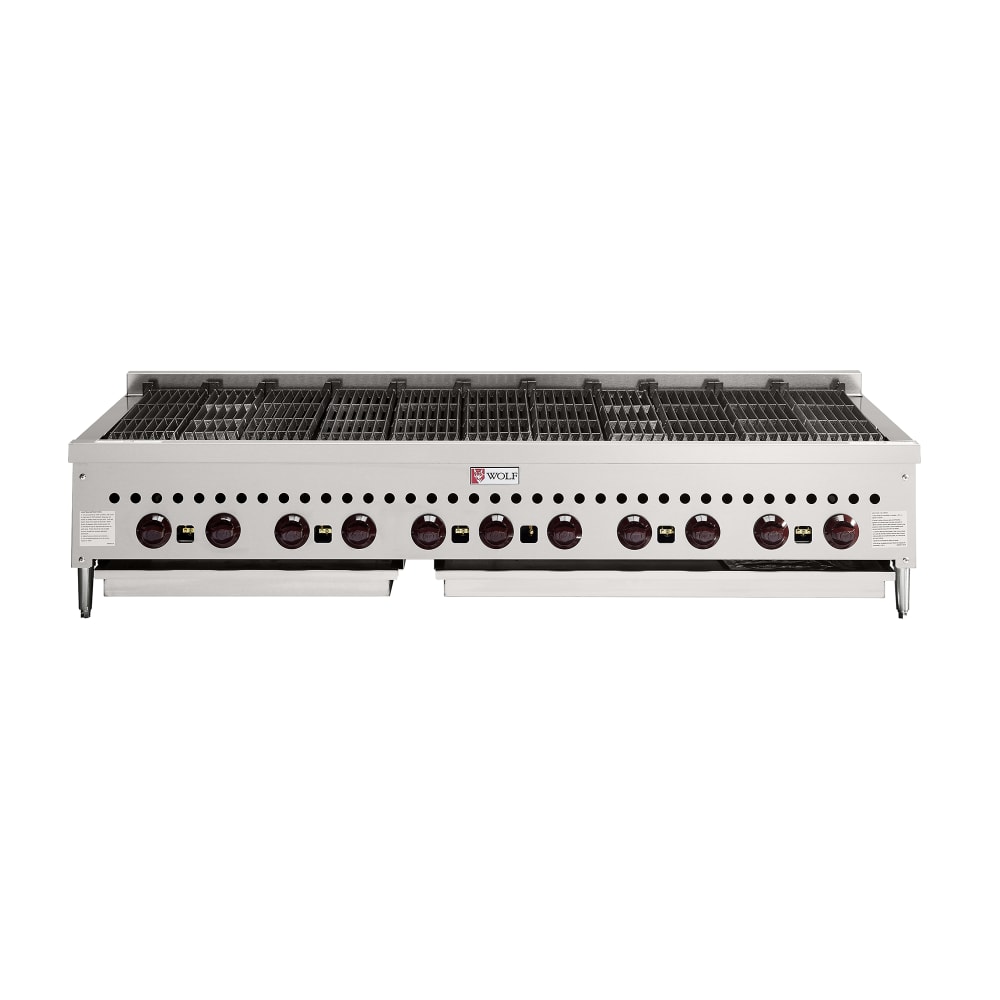 Wolf SCB60 60" Gas Charbroiler w/ Cast Iron Grates - Manual, Natural Gas