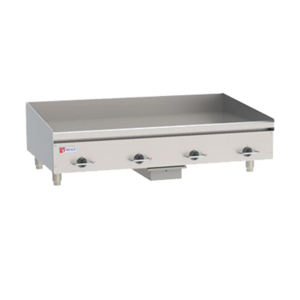 Wolf WEG48E 48" Electric Griddle w/ Thermostatic Controls - 1/2" Steel Plate, 240v/3ph