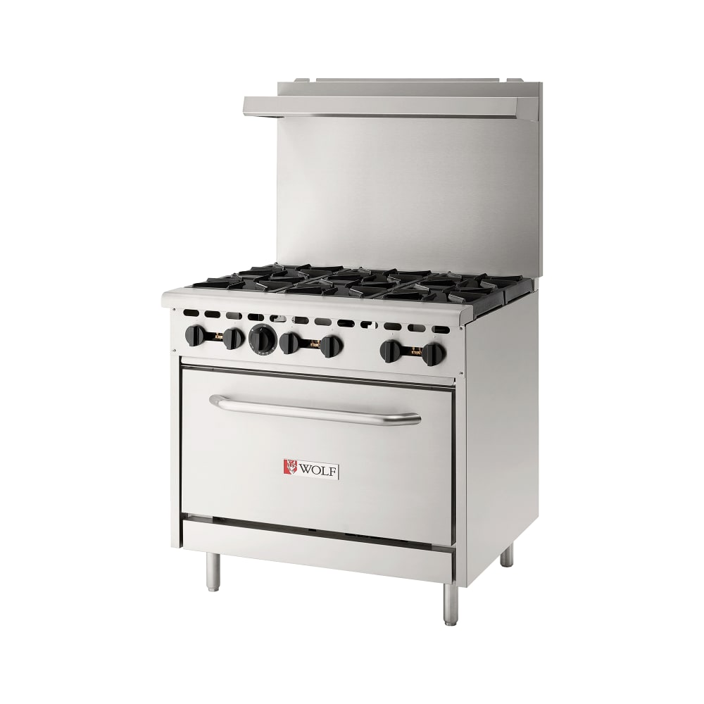 Wolf WX36-6BN 36" 6 Burner Gas Range w/ Standard Oven, Natural Gas