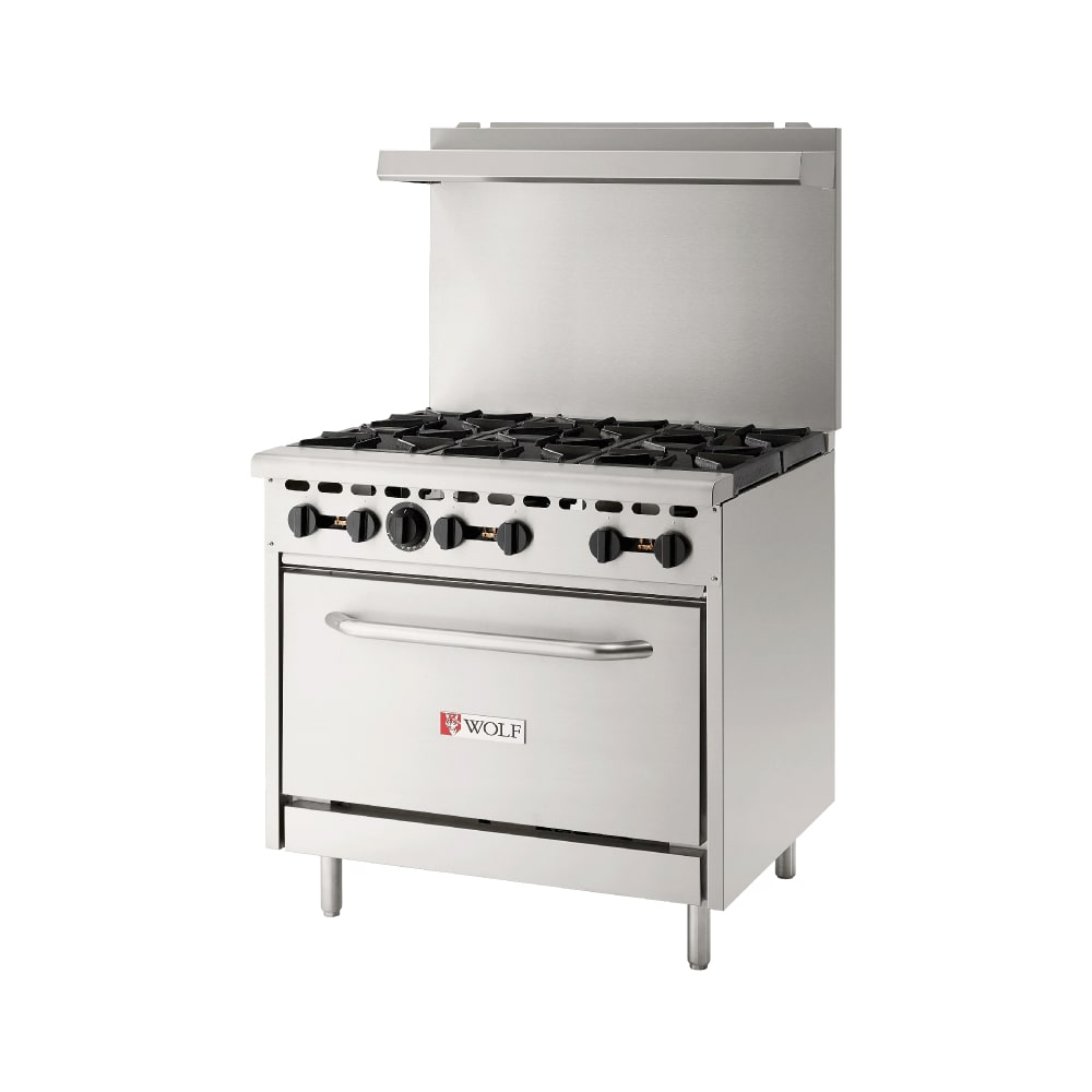 Wolf WX36-6BP 36" 6 Burner Gas Range w/ Standard Oven, Liquid Propane