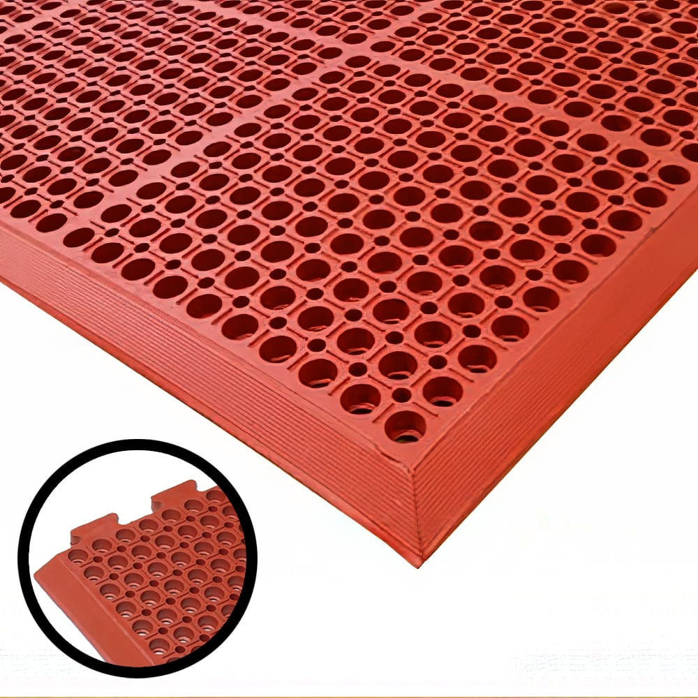 Cactus Mat 4420-REWB VIP Duralok Mat w/ Bevel - End, 3' x 5', Red