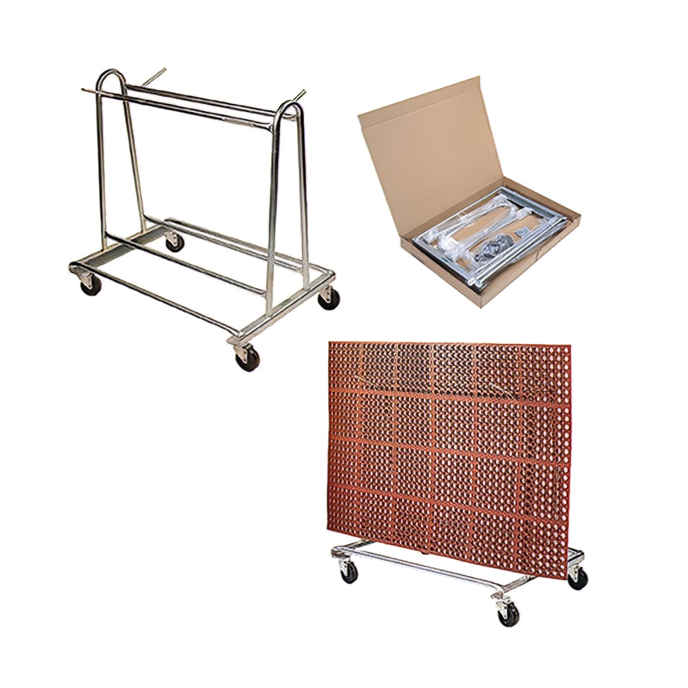 Cactus Mat 6477 Portamat Rack w/ Casters - 500lb Capacity, Assembled