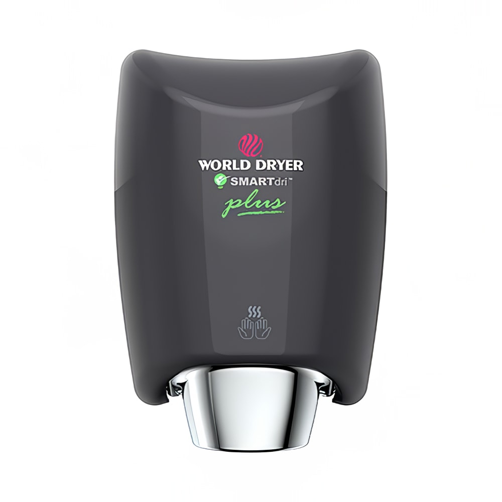 World Dryer K-162P2 Automatic Hand Dryer w/ 10 Second Dry Time - Black Aluminum, 120v