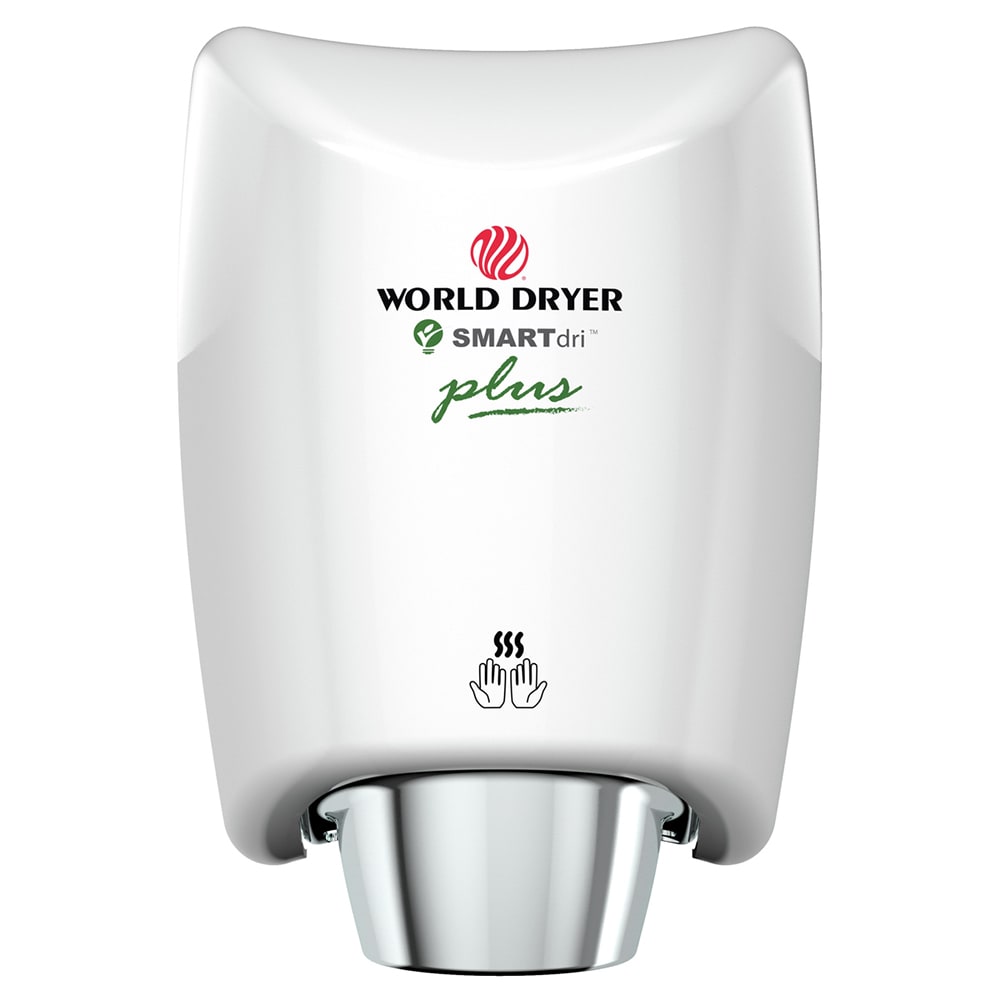 World Dryer K-974P2 Automatic Hand Dryer w/ 10 Second Dry Time - White Aluminum, 120v