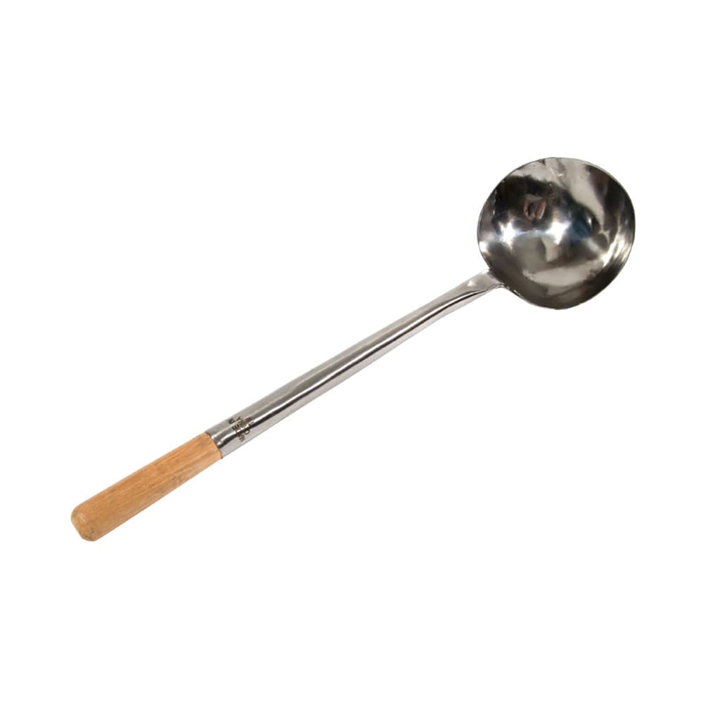 Town 9 oz Wok Ladle, Hand Hammered, Wood Handle, Large, 18 in, Stainless (34941)
