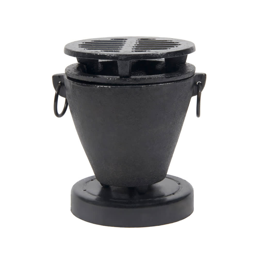 Town 3 3/4 x 4 3/4"Hibachi Stove Set, Cast Aluminum Body, Cast Iron Grill, Black (51355)