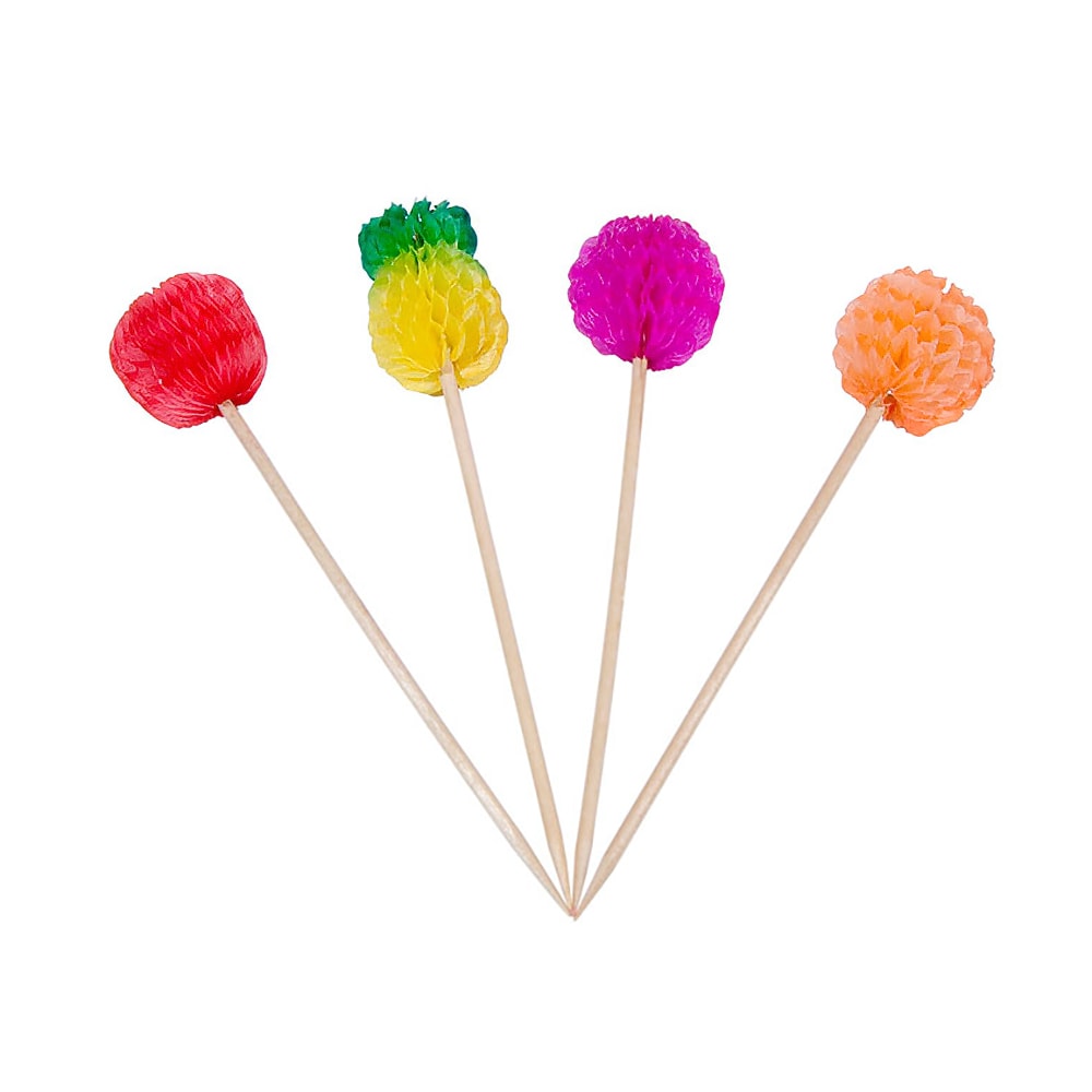 Town 4" Wood Fruit Pick, Assorted Colors (51804)