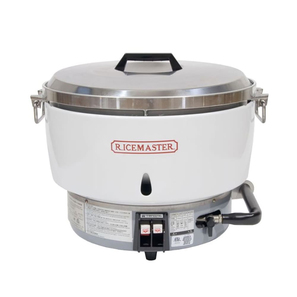 Town 55 Cup Commercial Rice Cooker, Steel Handles, Aluminum Exterior, Liquid Propane (RM-55P-R)