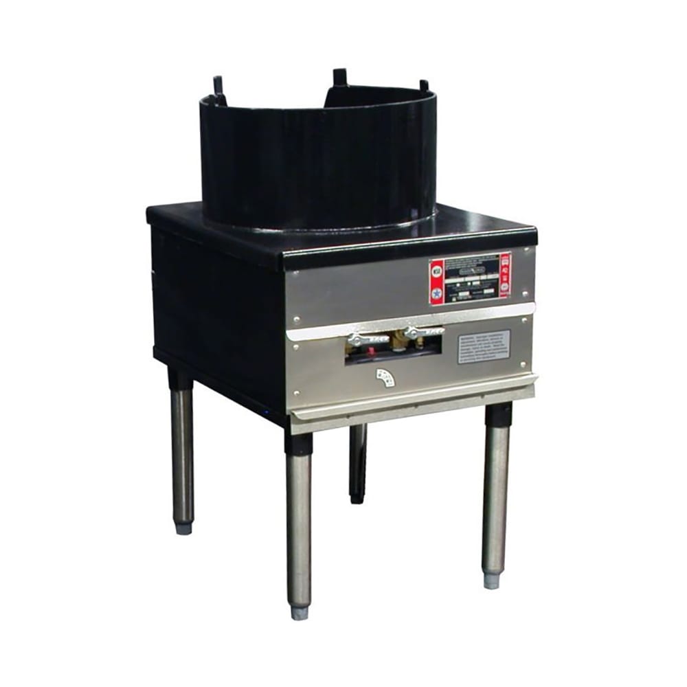 Town 18" Cantonese Wok Range, 3/16" Steel Top, Rear Gas Connection, Liquid Propane (SR-24-C-SS-P)