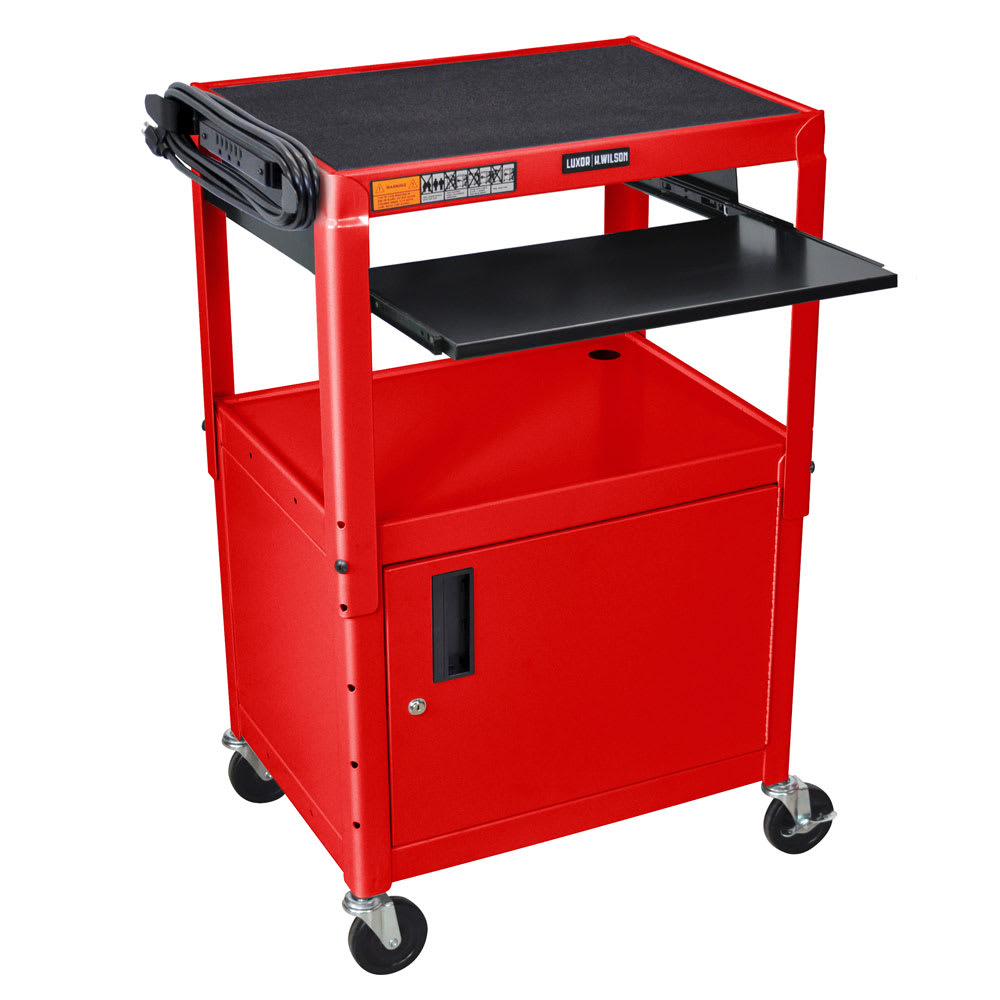 Luxor 2-Level Computer Cart w/ 15-ft Cord (AVJ42KBC-RD)