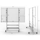 Luxor 40 2/5" x 48 3/5" Double Sided Mobile Whiteboard w/ (4) Small Attachable Whiteboards (COLLAB-STATION) thumbnail 7