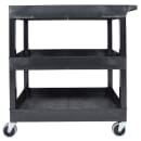 Luxor 3 Level Polymer Utility Cart w/ 400 lb Capacity, Raised Ledges (EC111-B) thumbnail 2