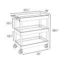 Luxor 3-Level Polymer Utility Cart w/ 400-lb Capacity, Raised Ledges (EC111-G) thumbnail 2