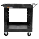 Luxor 2 Level Plastic Heavy Duty Industrial Cart w/ 600 lb Capacity, Tub Shelves (EC11-NDUST-B) thumbnail 4
