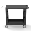 Luxor 2 Level Plastic Heavy Duty Industrial Cart w/ 600 lb Capacity, Flat Top & Tub Shelf (EC21-NDUST-B) thumbnail 3