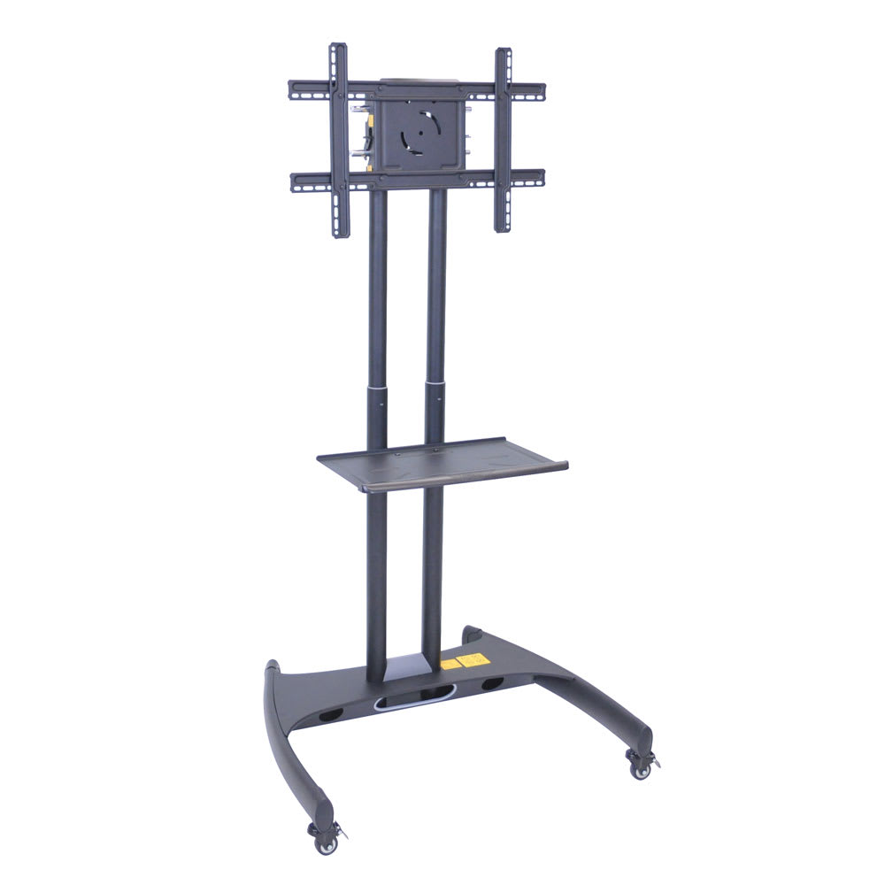 Luxor Adjustable Height TV Stand w/ Shelf, 100 lb Capacity & Locking Casters (FP2500)