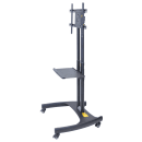 Luxor Adjustable Height TV Stand w/ Shelf, 100 lb Capacity & Locking Casters (FP2500) thumbnail 2