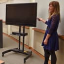 Luxor Adjustable Height TV Stand w/ Shelf, 100 lb Capacity & Locking Casters (FP2500) thumbnail 5