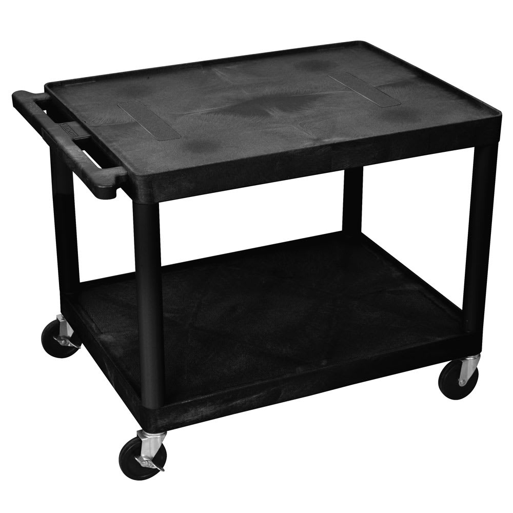 Luxor 27" 2 Level A/V Utility Cart w/ 400 lb Capacity - Plastic, Black (LE27-B)