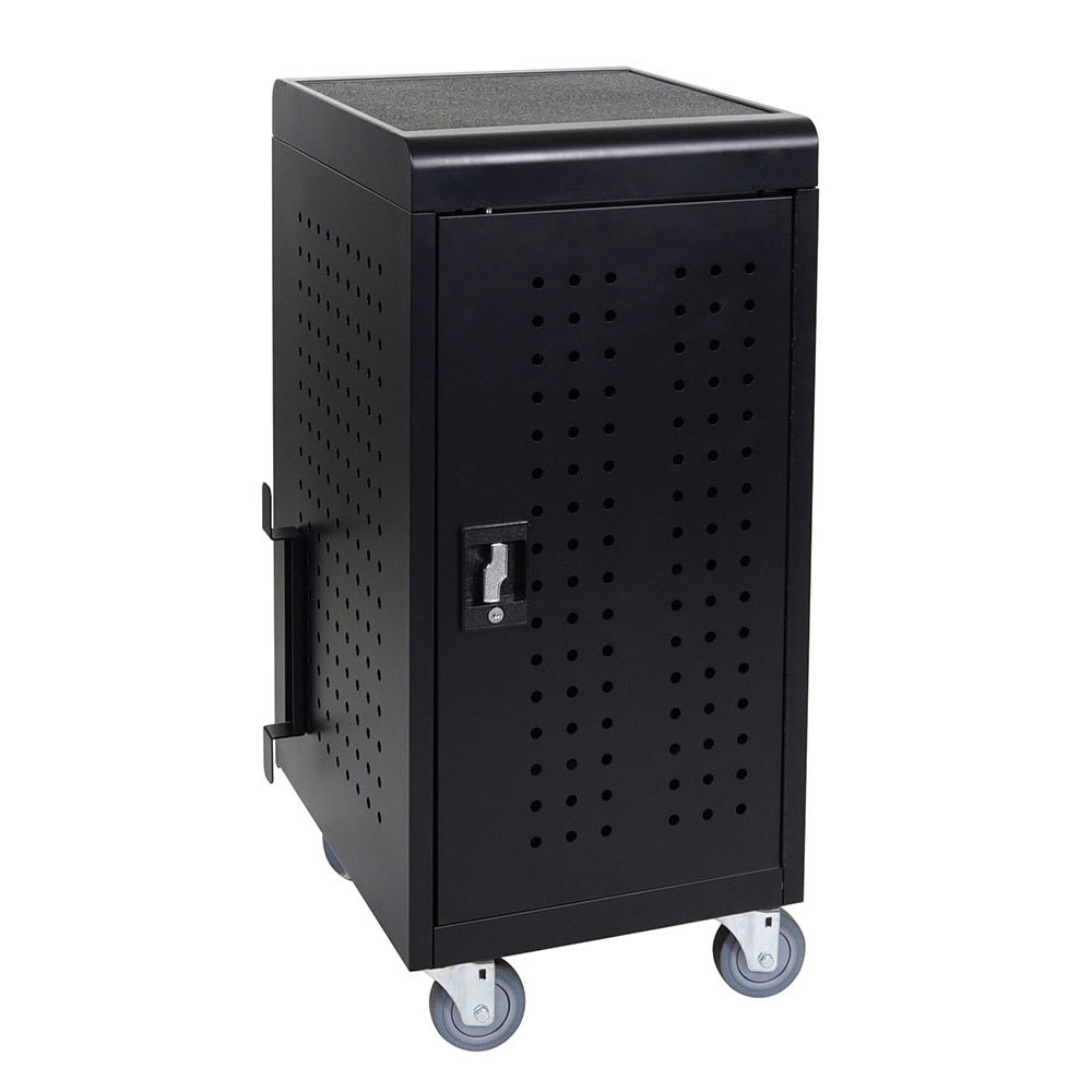 Luxor 24 Tablet Charging Cart w/ (2) Shelves - 10 ft Cord, Steel (LLTM24-B)