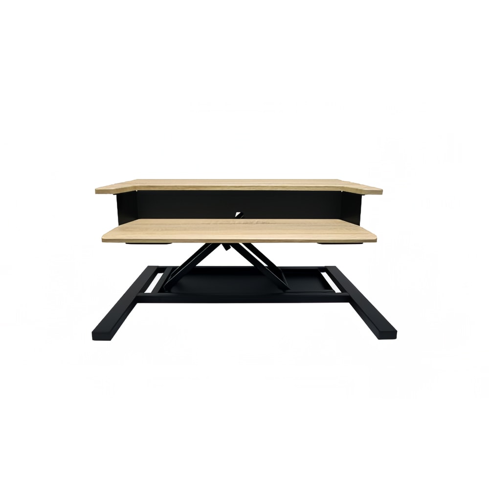 Luxor Adjustable Standing Desk Converter w/ Keyboard Shelf - 5" to 15 1/2"H, White Oak (CVTR PRO-WO)