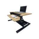 Luxor Adjustable Standing Desk Converter w/ Keyboard Shelf - 5" to 15 1/2"H, White Oak (CVTR PRO-WO) thumbnail 3