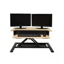 Luxor Adjustable Standing Desk Converter w/ Keyboard Shelf - 5" to 15 1/2"H, White Oak (CVTR PRO-WO) thumbnail 4