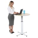 Luxor 31 1/2" Round Adjustable Pedestal Table - Steel Base, Laminate Tabletop (LX-PNADJ-ROUND) thumbnail 3