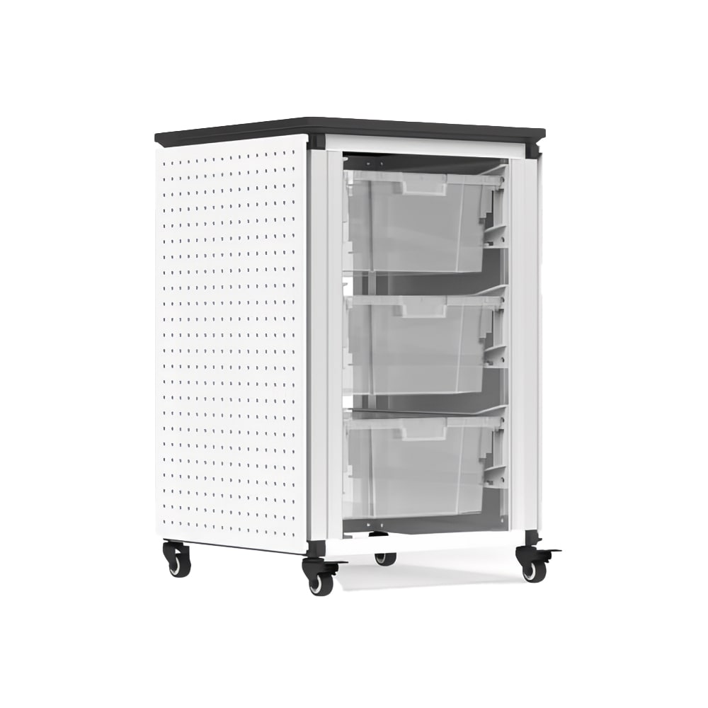 Luxor 28 3/4" Single Modular Classroom Storage Cabinet w/ (3) Large Bins, Steel (MBS-STR-11-3L)